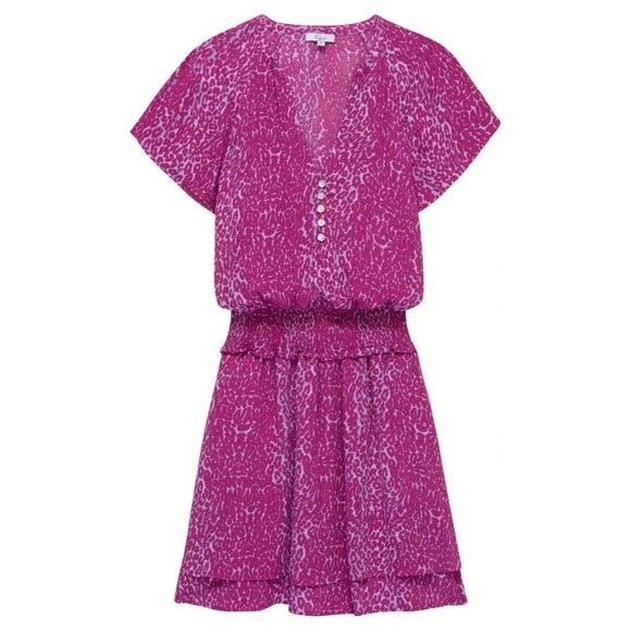 NWOT RAILS Karla Leopard Print Mini Dress in Magenta Cheetah - Picture 2 of 15